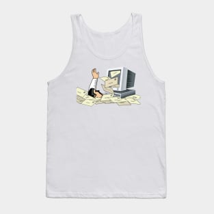 Man Drowning with Internet Spam Tank Top